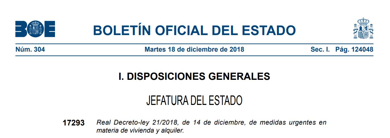 Nuevo decreto Ley en materia de vivienda y alquiler